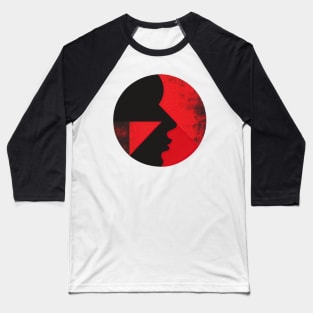 Red geometric profile Baseball T-Shirt